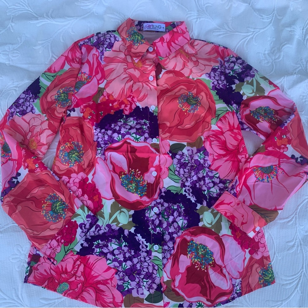 Ms Bling 70’s Disco Style Shirt size Medium/Large